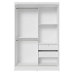 Clóset Soltero 119 cm 2 Puertas Corredizas Con 2 Espejos 2 Cajones Blanco Max Madesa