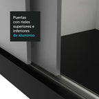 Clóset Matrimonial 170 cm 3 Puertas Corredizas 2 Cajones Negro/Gris Sublime Madesa