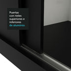 Clóset Soltero 117 cm 2 Puertas Corredizas Negro Milano Madesa