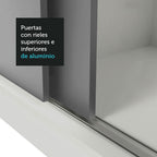 Clóset Soltero 117 cm 2 Puertas Corredizas Blanco/Gris Milano Madesa