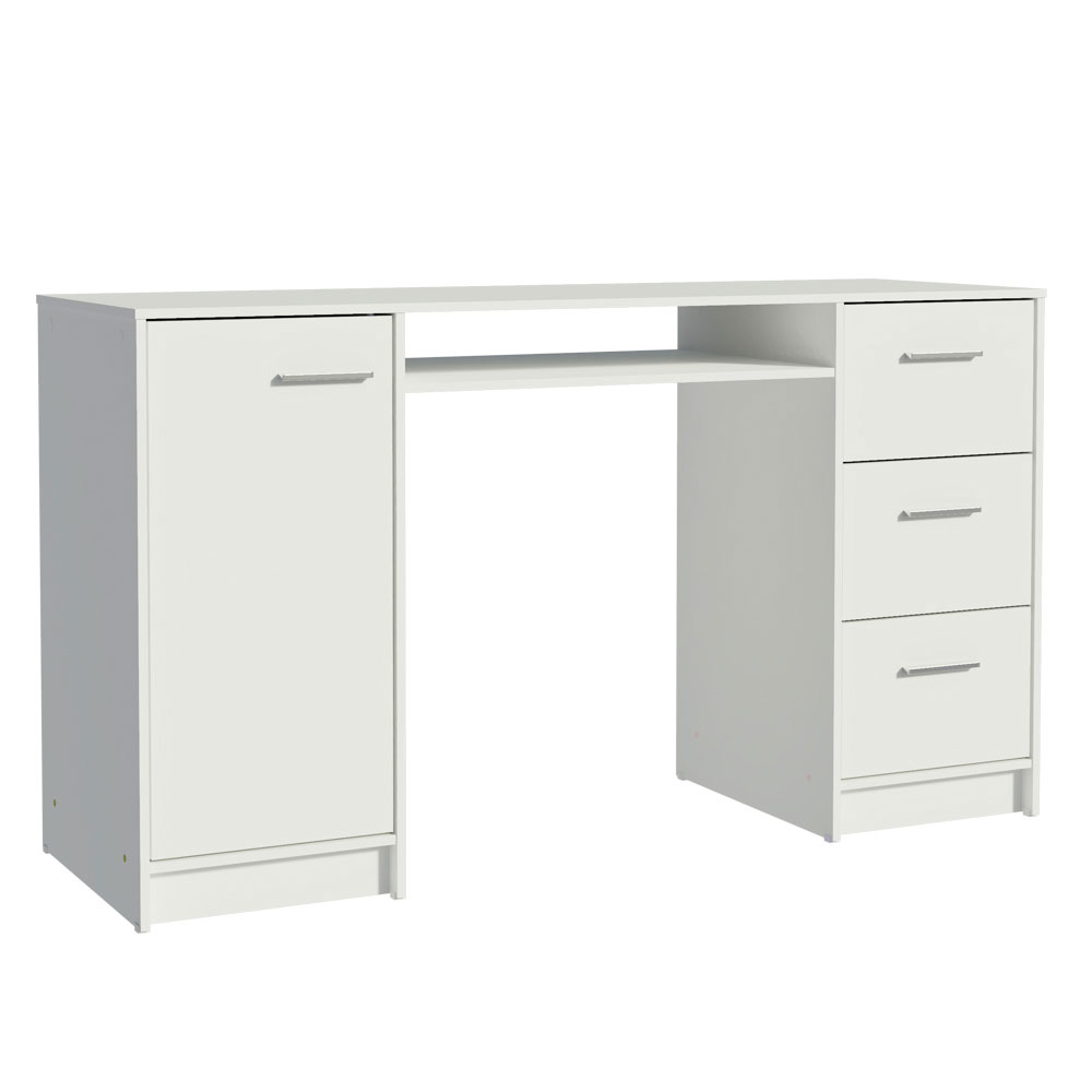 Escritorio 136 cm 3 Cajones 1 Puerta Blanco Madesa