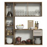 Cocina Compacta 120cm Marron/Crema Easy