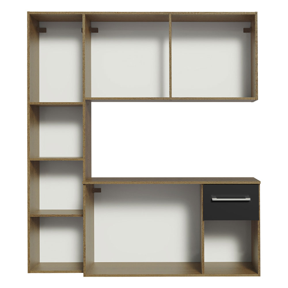 Cocina Compacta 120cm Marron/Negro Easy