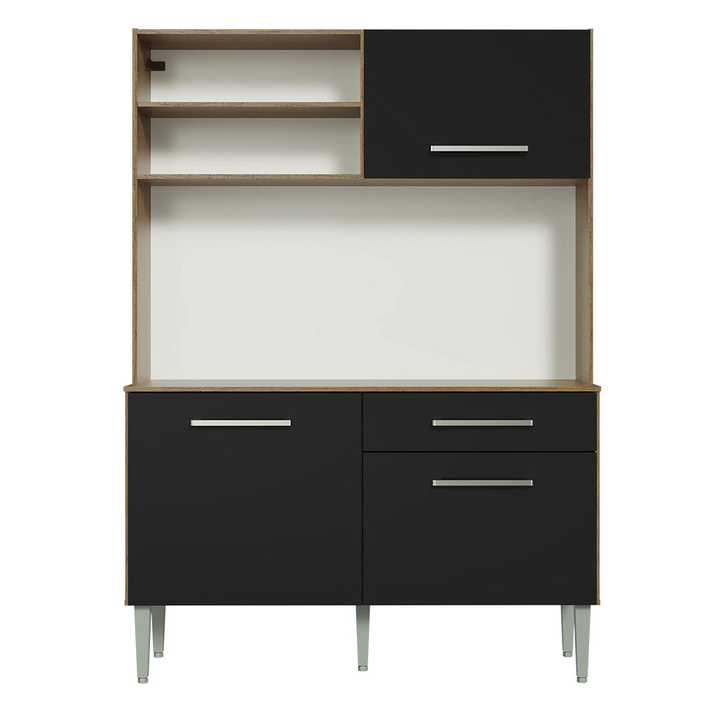 Cocina Compacta 120cm Marron/Negro Life
