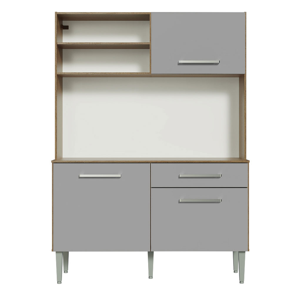 Cocina Compacta 120 cm Marrón/Gris Life Madesa