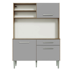 Cocina Compacta 120 cm Marrón/Gris Life Madesa