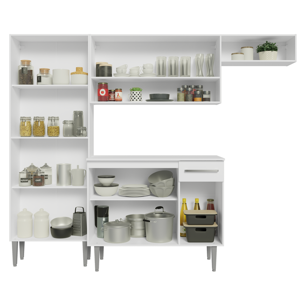 Cocina Compacta 229cm Blanco Emilly Top