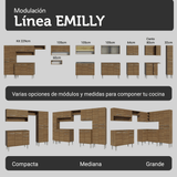 Cocina Compacta 229cm Marrón Emilly Top