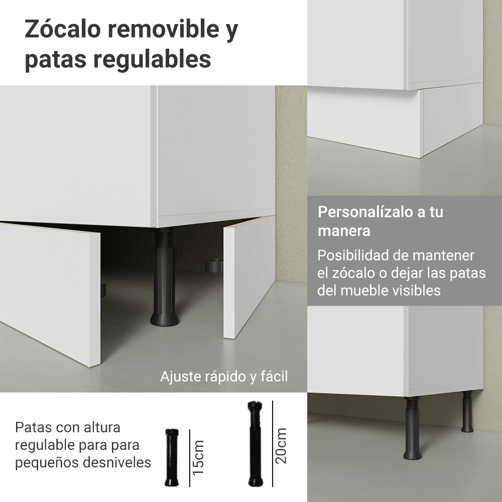 Gabinete Bajo para Fregadero con Accesorios de Cocina 120 x 60 cm 2 Puertas (Con Encimera) Agata Blanco