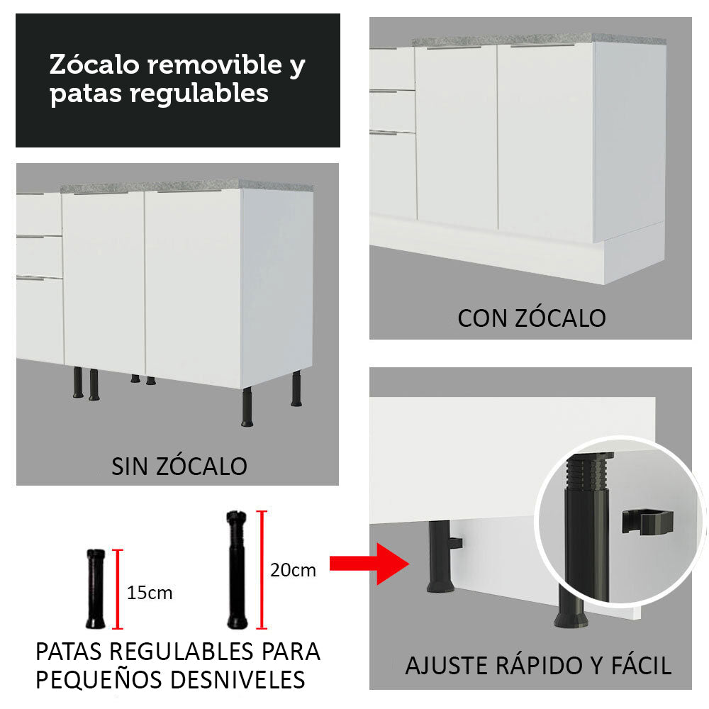 Gabinete Bajo 120 cm 2 Puertas Blanco Stella Madesa