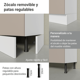 Gabinete Bajo para Fregadero con Accesorios de Cocina 120 x 60 cm 2 Puertas (Con Encimera) Agata Blanco/Crema