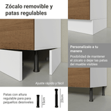Gabinete Bajo para Fregadero con Accesorios de Cocina 120 x 60 cm 1 Puerta 2 Cajones (Con Encimera) Glamy Blanco/Marrón