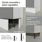 Gabinete Bajo para Fregadero con Accesorios de Cocina 120 cm 1 Puerta 2 Cajones Blanco/Gris Agata Madesa