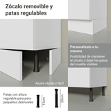 Gabinete Bajo para Fregadero con Accesorios de Cocina 120 x 60 cm 2 Puertas 3 Cajones (Con Encimera) Glamy Blanco