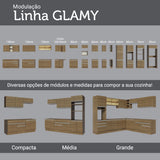 Gabinete Bajo para Tarja 120 x 60 cm 2 Puerta 3 Cajones (Con Encimera) Glamy Marrón