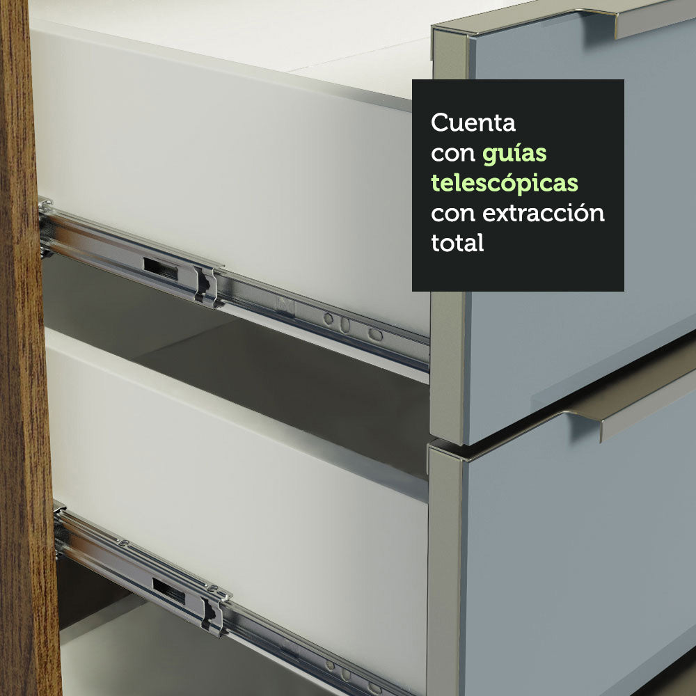 Gabinete Bajo para Fregadero con Accesorios de Cocina 120 cm 2 Puertas 3 Cajones Marrón/Gris Lux Madesa
