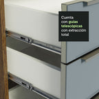 Gabinete Bajo para Fregadero con Accesorios de Cocina 120 cm 2 Puertas 3 Cajones Marrón/Gris Lux Madesa