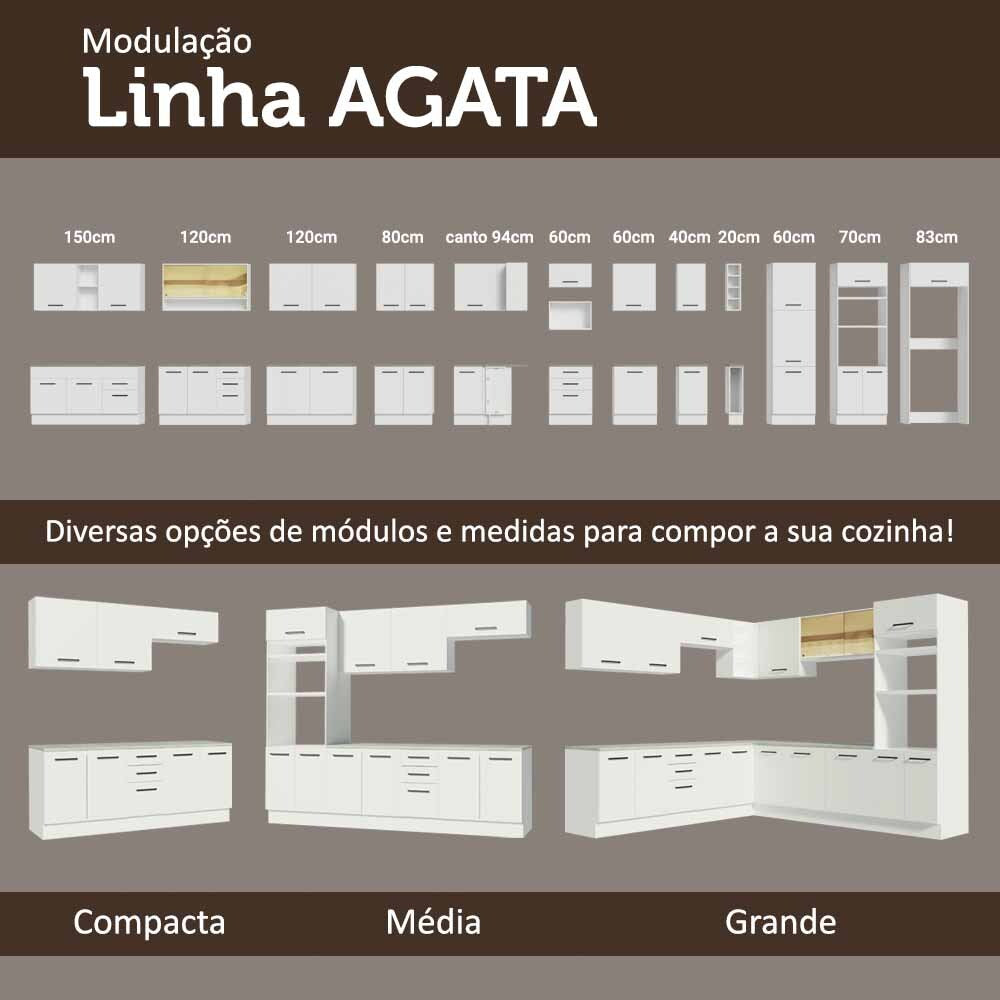 Gabinete Bajo 40 x 60 cm 1 Puerta (Sin Encimera) Agata Blanco