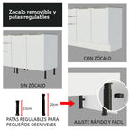 Gabinete Bajo 40 cm 1 Puerta Sin Encimera Blanco Stella Madesa