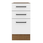 Gabinete Bajo 40 cm 3 Cajones Sin Encimera Marrón/Blanco Agata Madesa