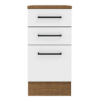 Gabinete Bajo 40 cm 3 Cajones Marrón/Blanco Agata Madesa