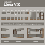 Gabinete Bajo de Cocina 40 x 60 cm 3 Cajones (Sin encimera) Marrón/Gris Vik Madesa