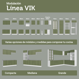 Gabinete Bajo de Cocina 60 x 60 cm 1 Puerta (Sin encimera) Blanco/Verde Vik Madesa