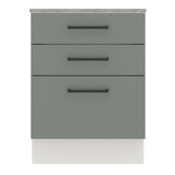 Gabinete Bajo 60 x 60 cm 3 Cajones Agata (Con Encimera) Blanco/Gris