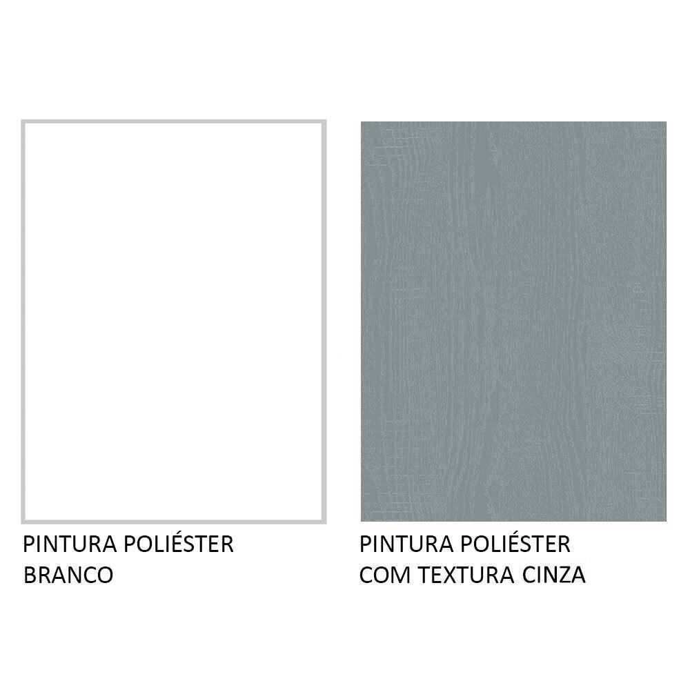 Gabinete Bajo 70 x 60 cm 2 Puertas (Con Encimera) Blanco/Gris Agata