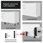 Gabinete Bajo Esquinero 80 cm 1 Puerta Sin Encimera Blanco Glamy Madesa