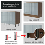Gabinete Bajo 80 x 60 cm 2 Cajones (Con Encimera) Lux Marrón/Gris