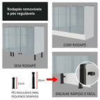 Gabinete Bajo 80 cm 2 Cajones Blanco/Gris Lux Madesa