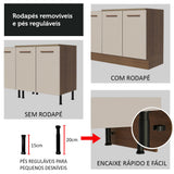 Mueble de Cocina para Horno 60 x 60 cm 1 Puerta 3 Cajones Marrón/Crema Agata