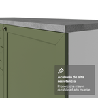 Gabinete Bajo para Fregadero 120 cm 2 Puertas 3 Cajones Sin Encimera Blanco/Verde Vik Madesa