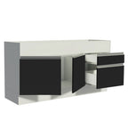 Gabinete Bajo para Fregadero 150 cm 2 Puertas 2 Cajones Sin Encimera Blanco/Negro Glamy Madesa
