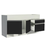 Gabinete Bajo para Fregadero 150cm 2 Puertas y 2 Cajones (Sin Encimera Ni Fregadero) Glamy Blanco/Negro