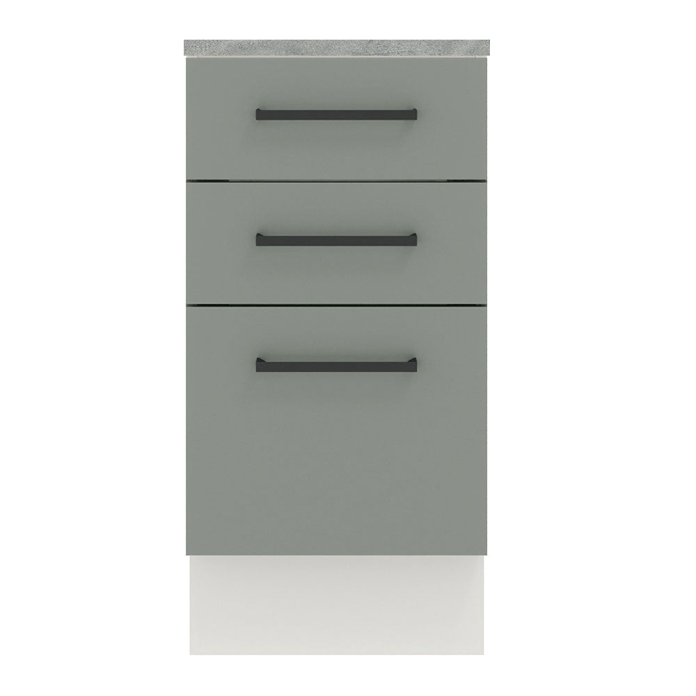 Gabinete Bajo 40 cm 3 Cajones Blanco/Gris Agata Madesa