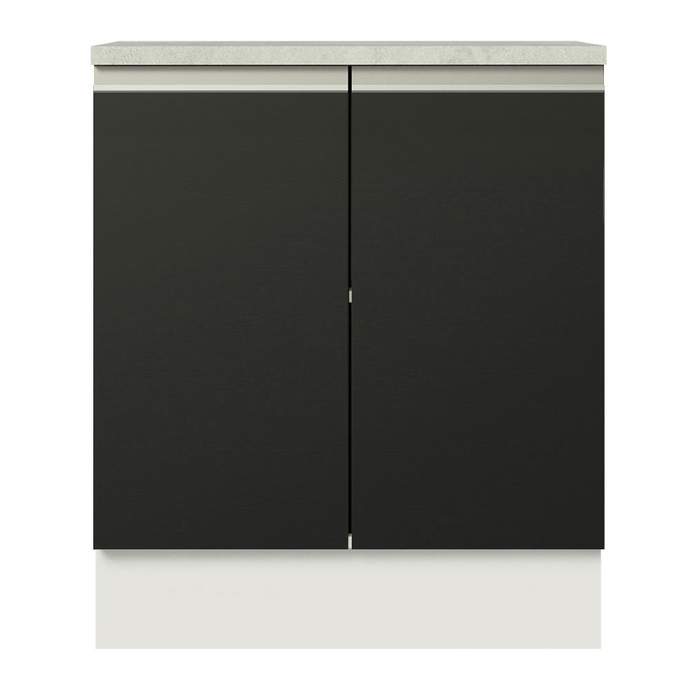 Gabinete Bajo 70 cm 2 Puertas Blanco/Negro Glamy Madesa