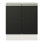 Gabinete Bajo 70 cm 2 Puertas Blanco/Negro Glamy Madesa