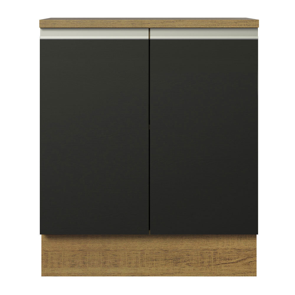Gabinete Bajo 70 cm 2 Puertas Marrón/Negro Glamy Madesa