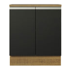 Gabinete Bajo 70 cm 2 Puertas Marrón/Negro Glamy Madesa