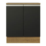 Gabinete Bajo 70 cm 2 Puertas Marrón/Negro Glamy