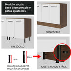 Gabinete Bajo Esquinero 94 cm 1 Puerta Marron/Blanco Agata Madesa