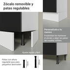 Gabinete Bajo 80 cm 2 Puertas Sin Encimera Blanco/Negro Lux Madesa