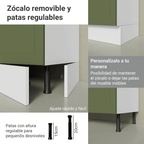 Gabinete Bajo 80 cm 2 Puertas Sin Encimera Blanco/Verde Vik Madesa