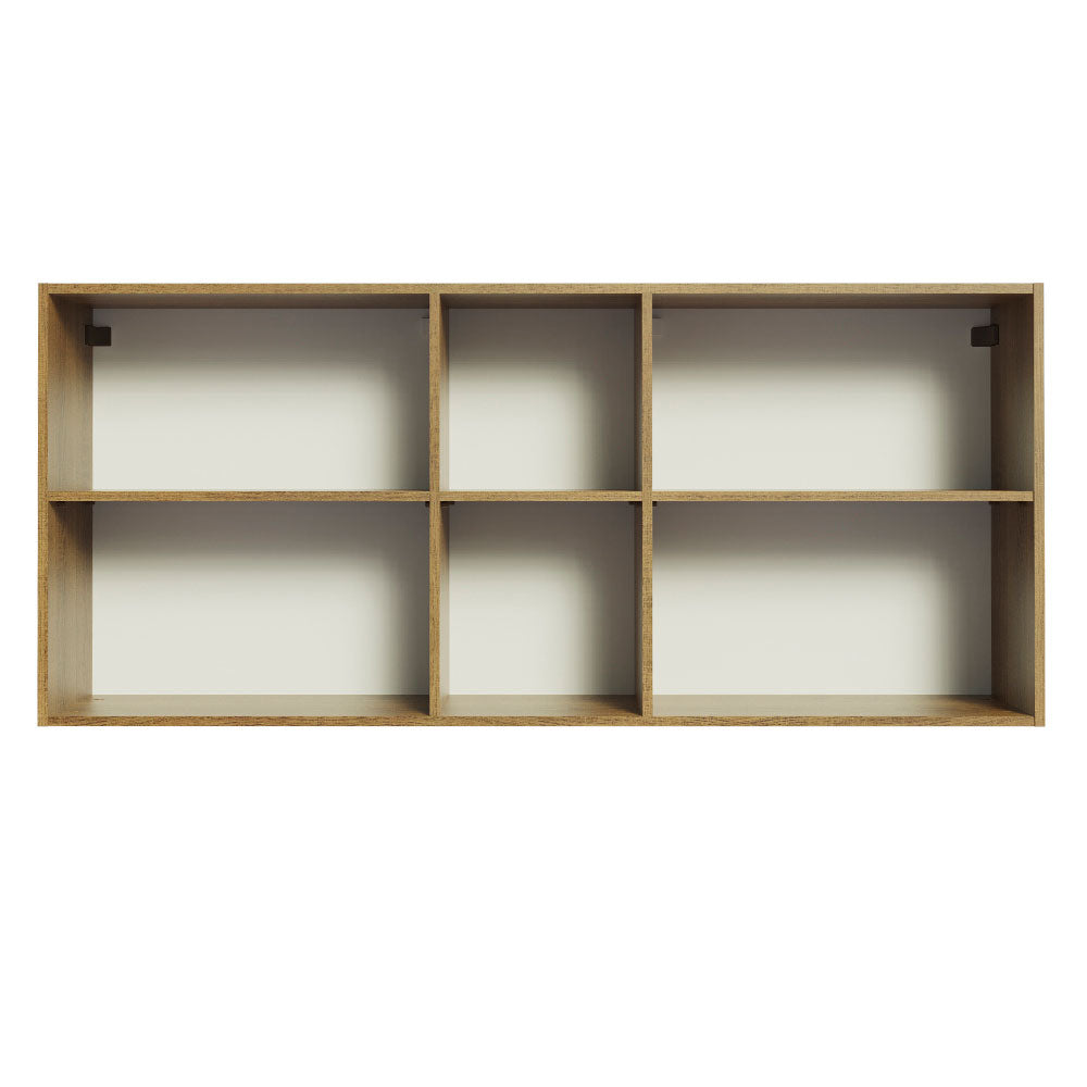 Gabinete Superior 150 cm 2 Puertas 2 Nichos Marrón/Negro Glamy Madesa