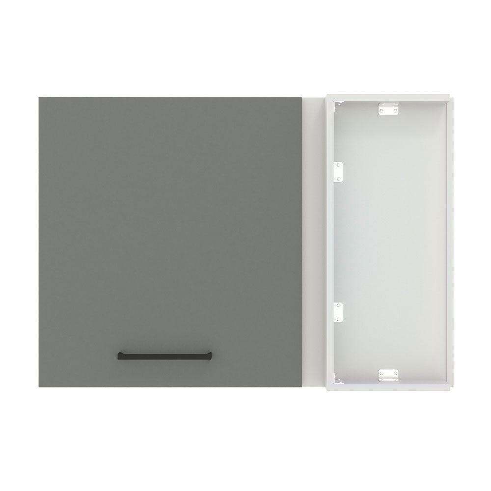 Gabinete Superior de Esquina 1 Puerta Agata Blanco/Gris
