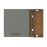 Gabinete Superior de Esquina 1 Puerta Agata Marrón/Gris