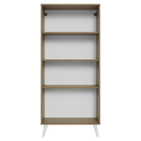 Vitrina 70 cm 2 Puertas de Vidrio con Patas Cónicas Marrón/Blanco Madesa