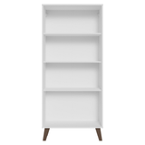 Vitrina 70 cm 2 Puertas de Vidrio con Patas Trapecio Blanco/Marrom Madesa